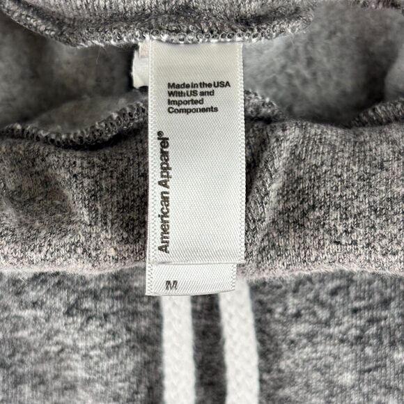 American Apparel Shorts Mens M Gray Heather Fleece Drawstring Pockets Made USA - Picture 6 of 7